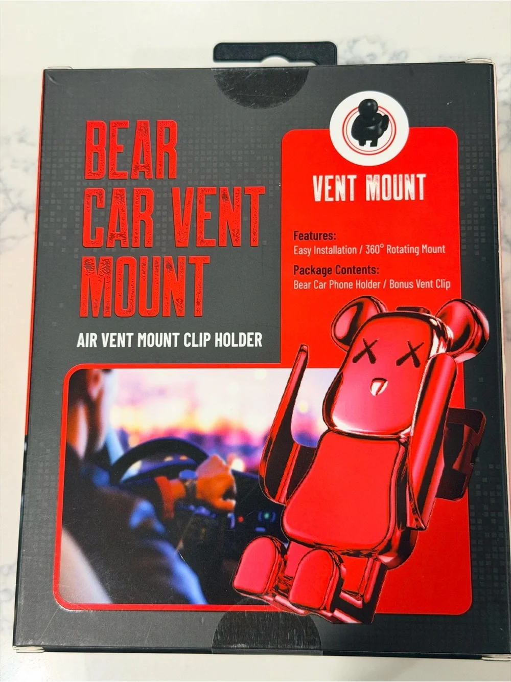 Red Bear Car Phone Holder - Air Vent Mount Clip